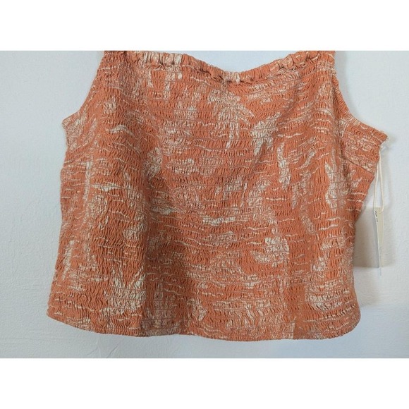 New‎ rust & beige cropped shirt small - Picture 2 of 6